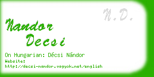 nandor decsi business card