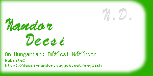 nandor decsi business card